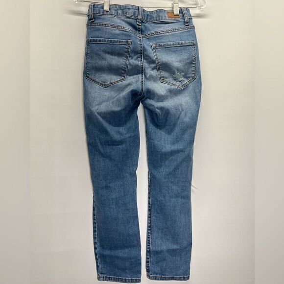 RSQ Womens Mom Jean Blue Wash Distressed Straight Jeans 3/W26 - Picture 5 of 6